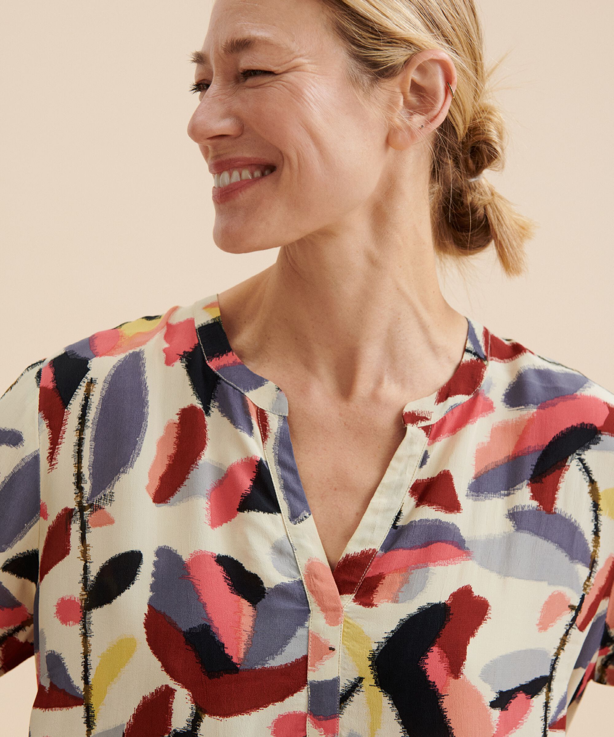 tunique imprimée manches 3/4, Calypso Coral