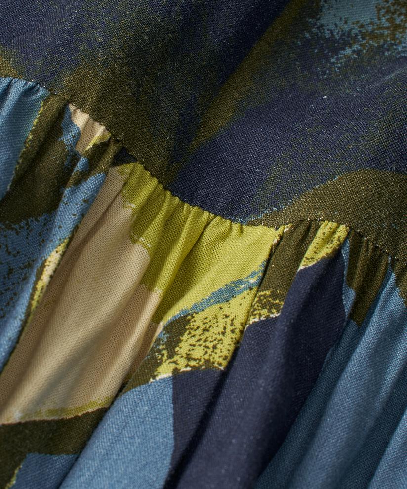 Blouse En Viscose À Col V, Proven Blue