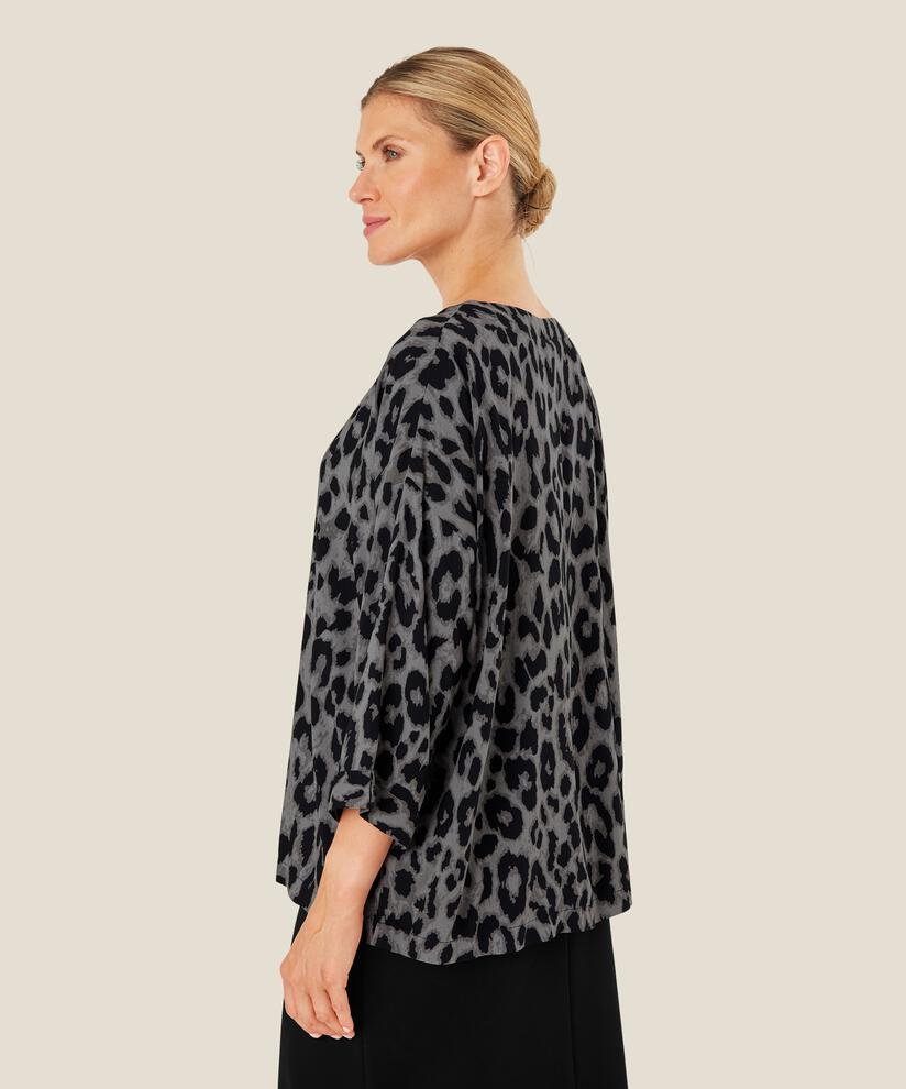 Blouse En Viscose À Manches 3/4, Steel Grey