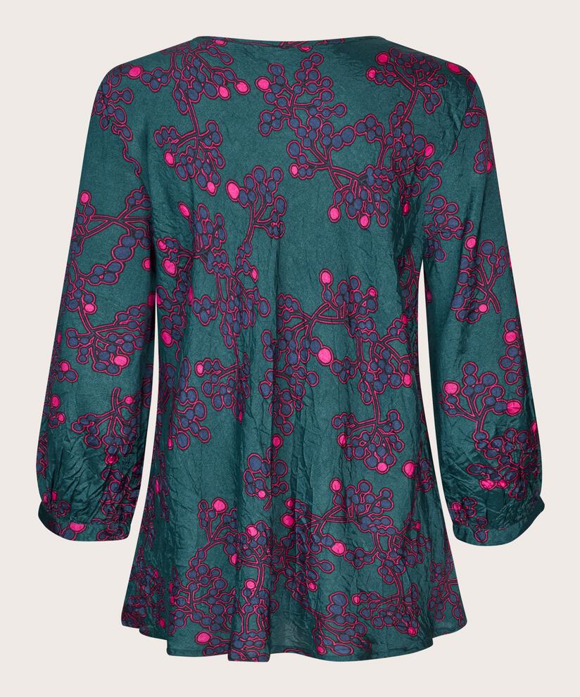 Blouse En Viscose Imprimée À Col V, Reflect Pond