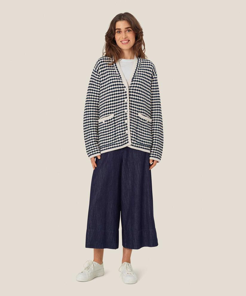 cardigan en coton mélangé avec poches avant, Mood Indigo