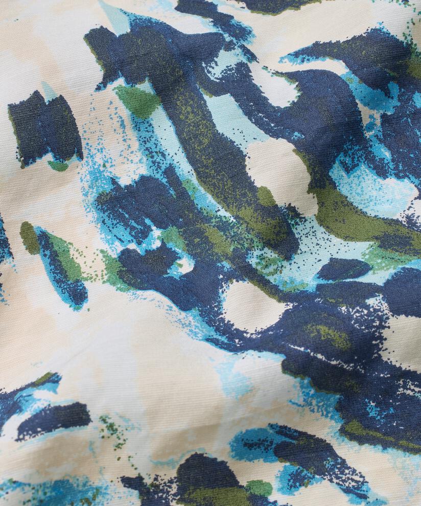 Robe En Viscose Imprimée À Col V, Cendre Blue