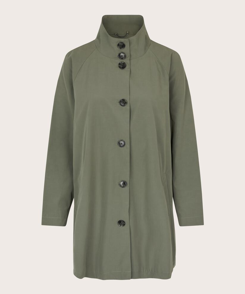 manteau avec boutons et col montant, Vetiver