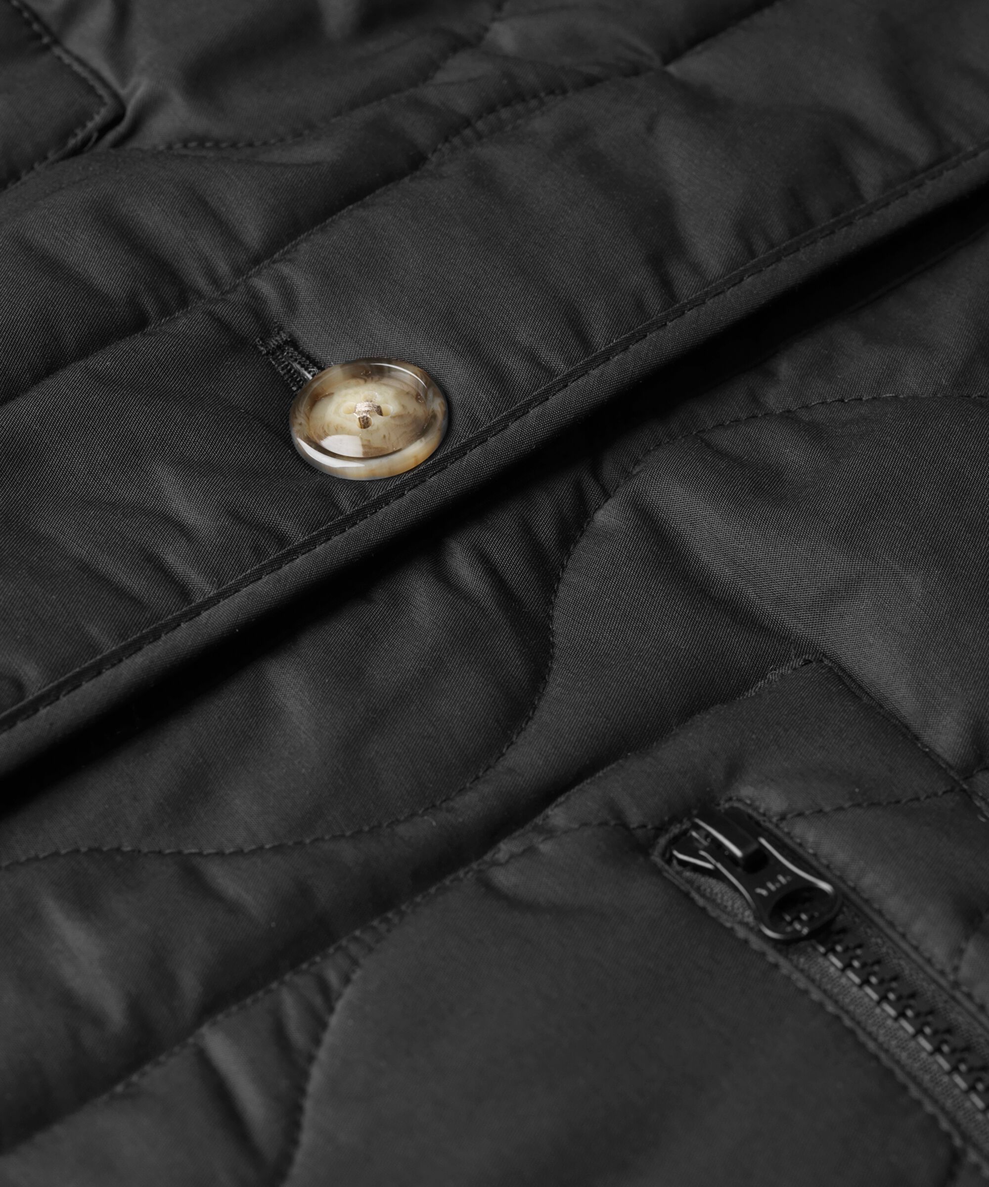 manteau matelassé à capuche, Black