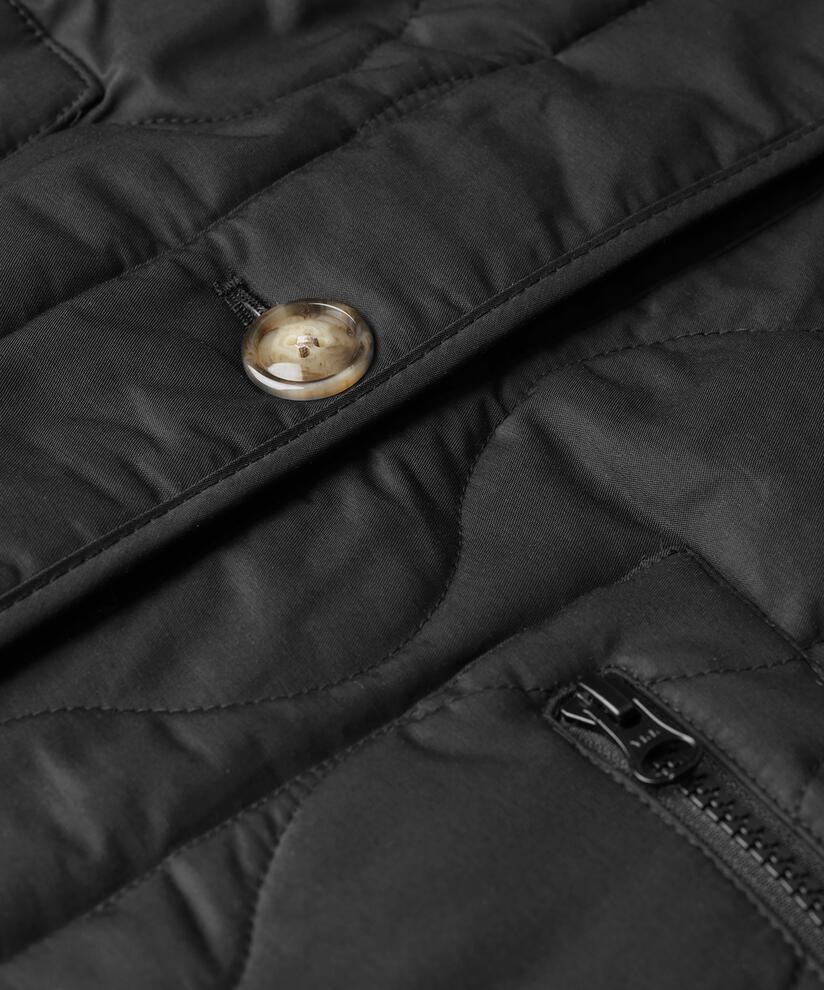 manteau matelassé à capuche, Black