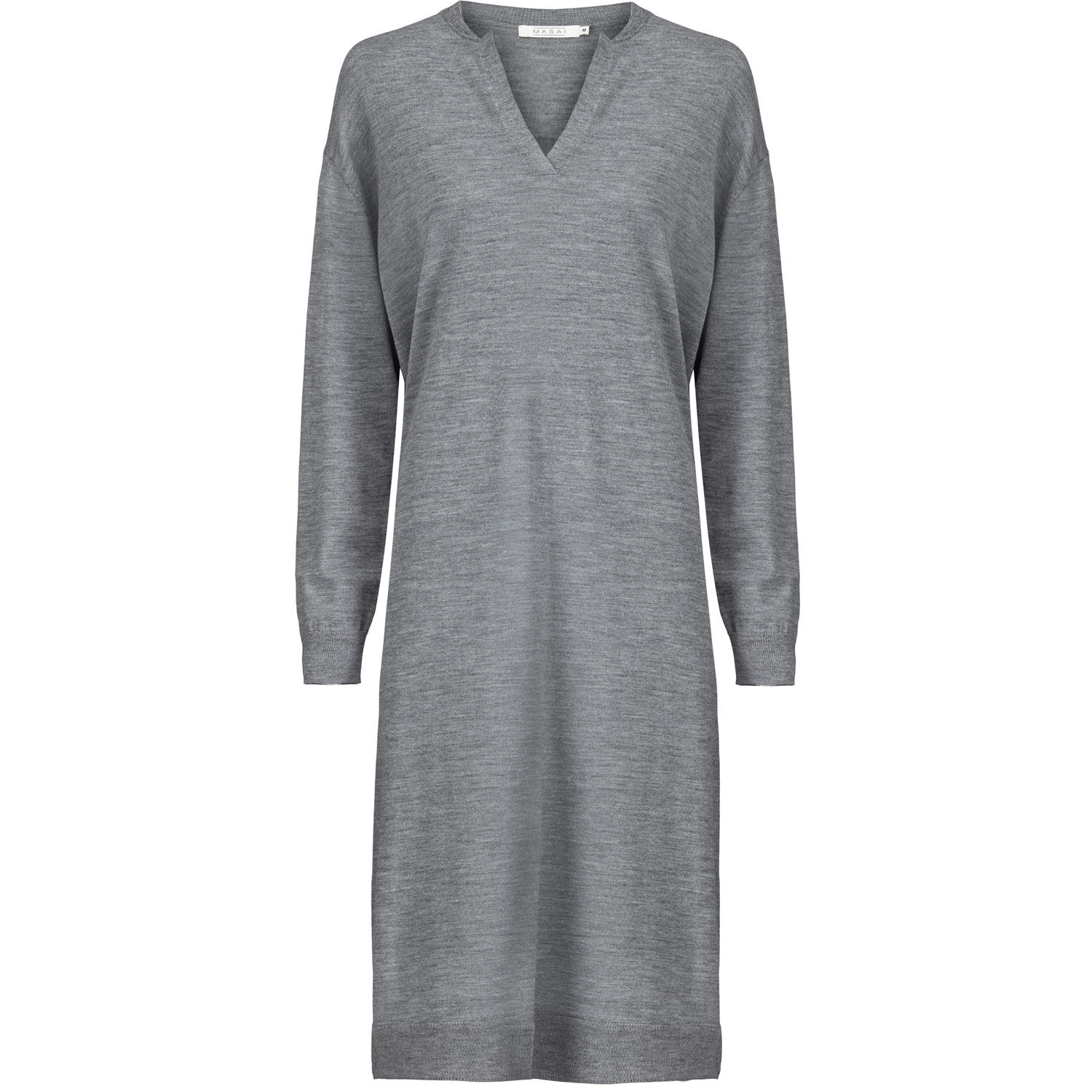 robe en maille avec col roul&eacute; et fentes, M. Grey mel.
