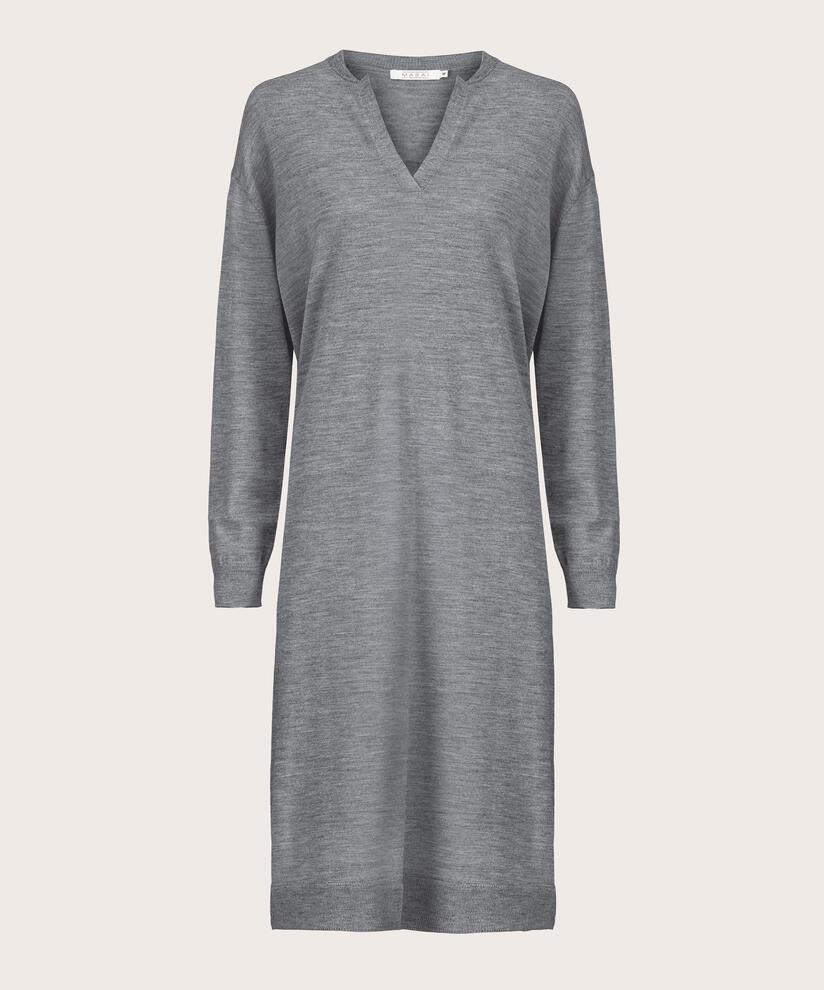 robe en maille avec col roulé et fentes, M. Grey mel.