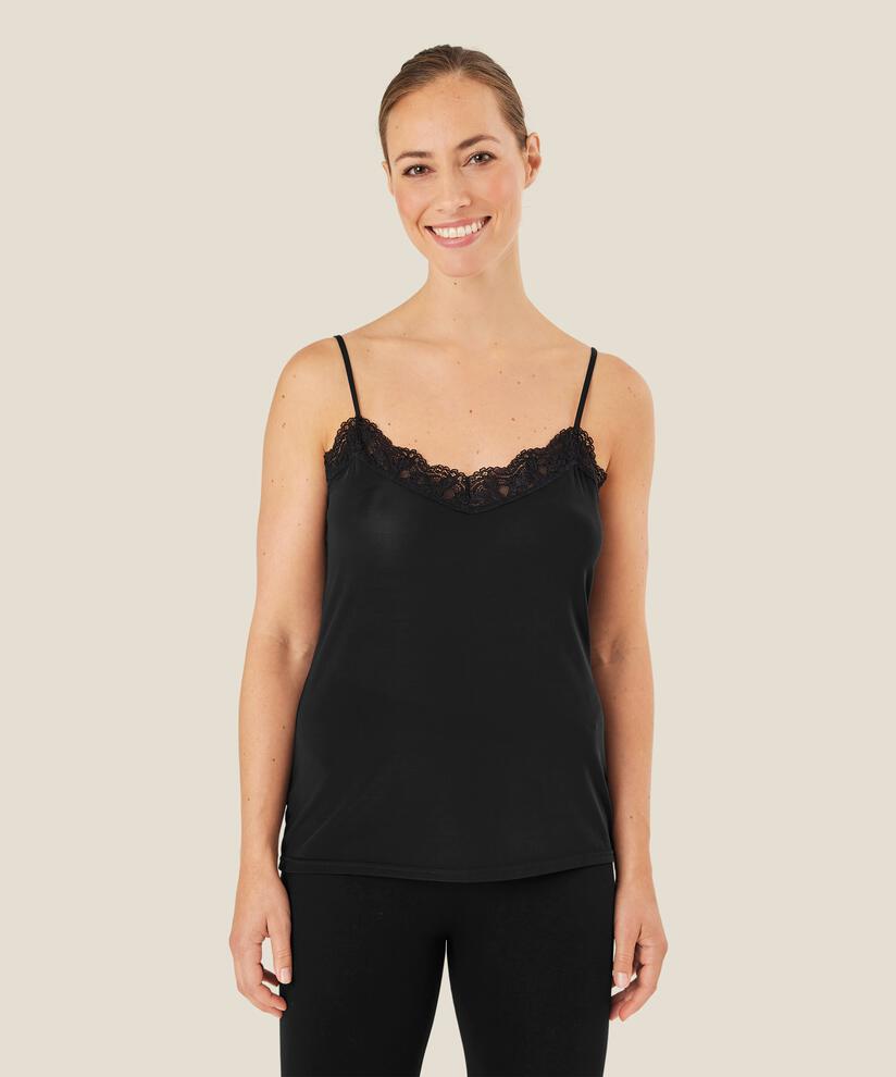 Débardeur avec dentelle, Black