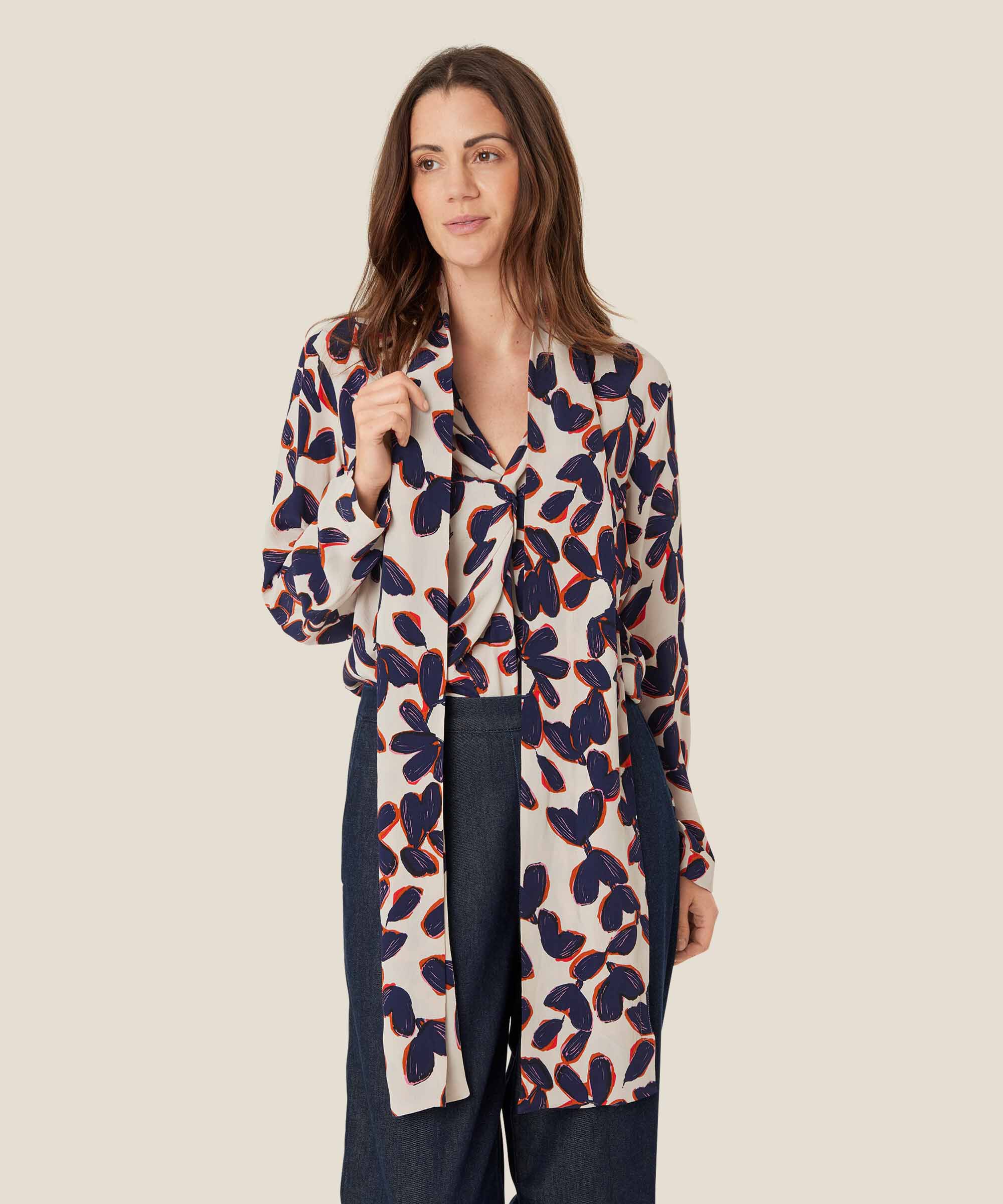 Écharpe en viscose imprimée, Umber