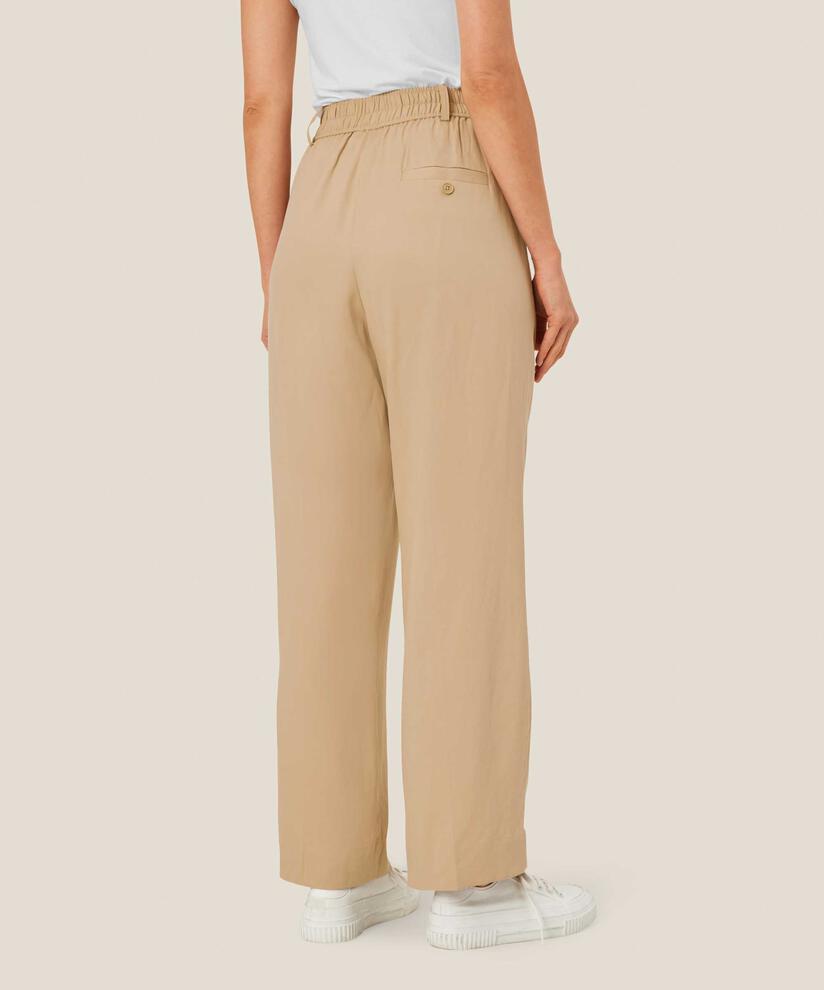 pantalon en mélange de lyocell avec élastique au dos, Safari