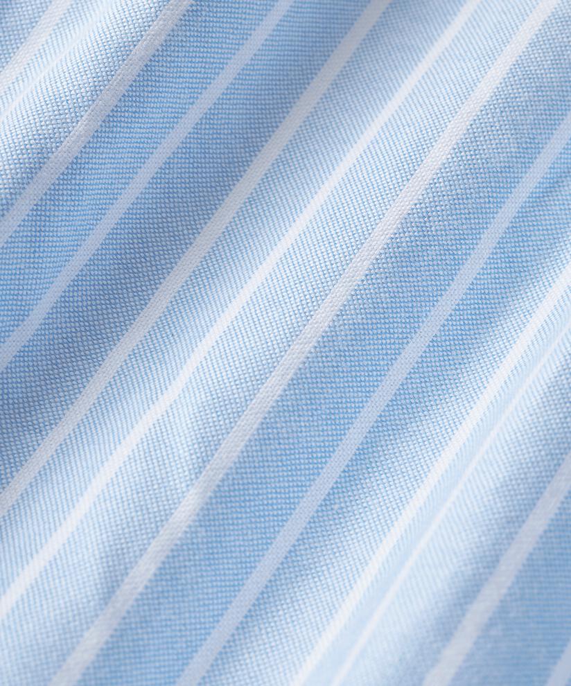 chemise en coton rayé à col chinois, Blue Bonnet