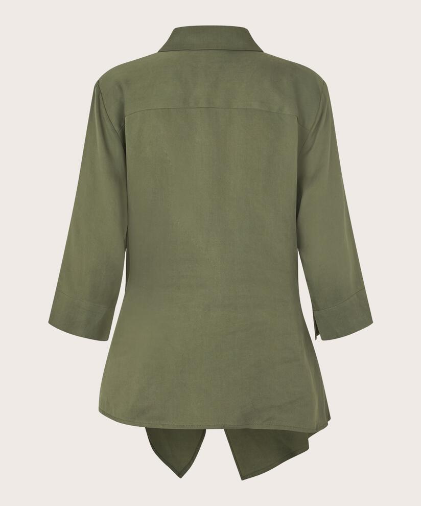 chemisier chemise avec détail de lien asymétrique, D. Lichen Green