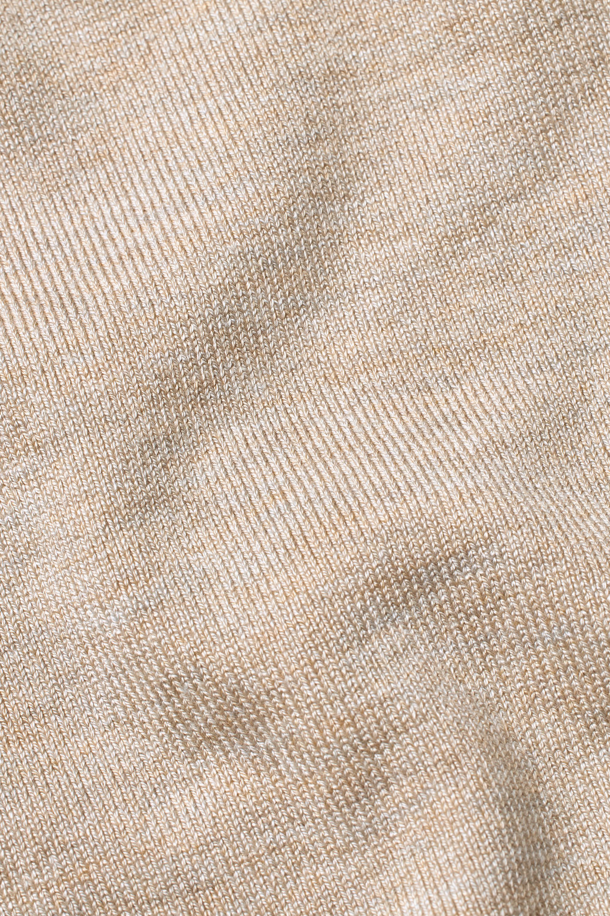 pull en maille à col montant avec détails contrastés, L beige mel