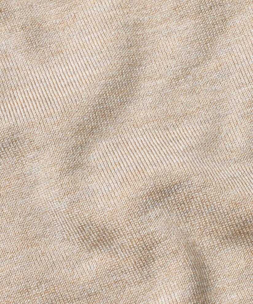 pull en maille à col montant avec détails contrastés, L beige mel