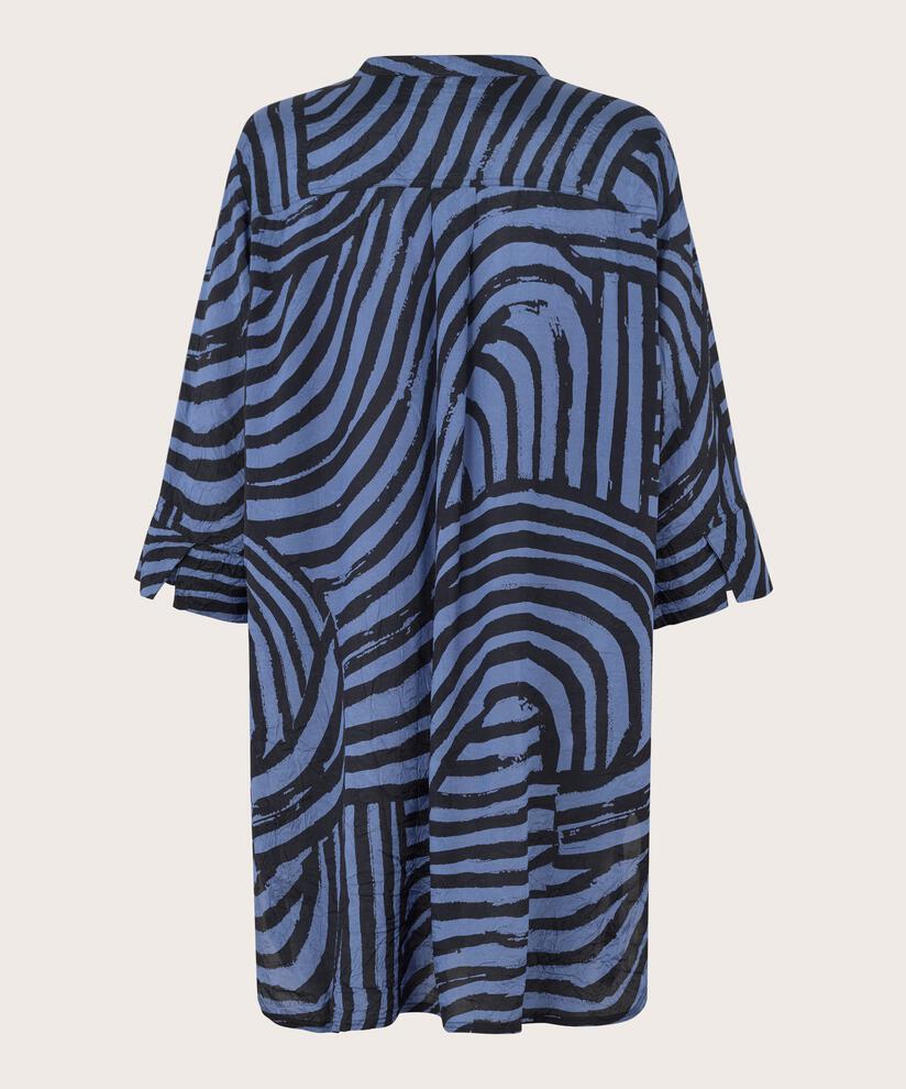 Chemise En Viscose Imprimée Avec Fente Latérale, Bijou Blue