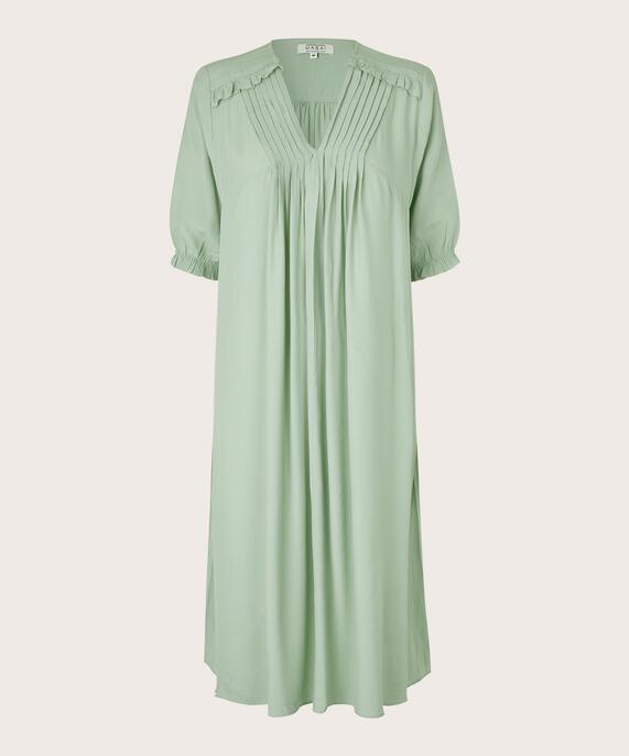 robe féminine en viscose avec plis, Frosty Green