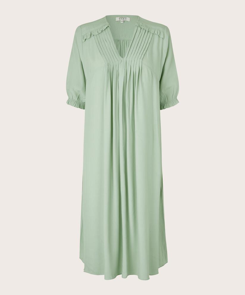 robe féminine en viscose avec plis, Frosty Green