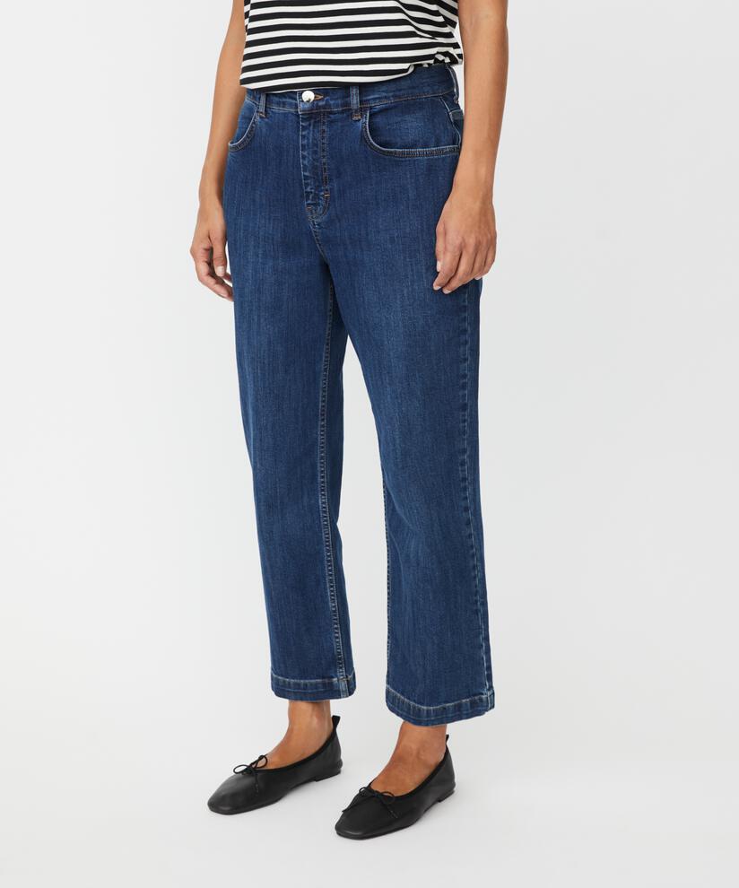 jean court extensible avec poches, Blue Denim