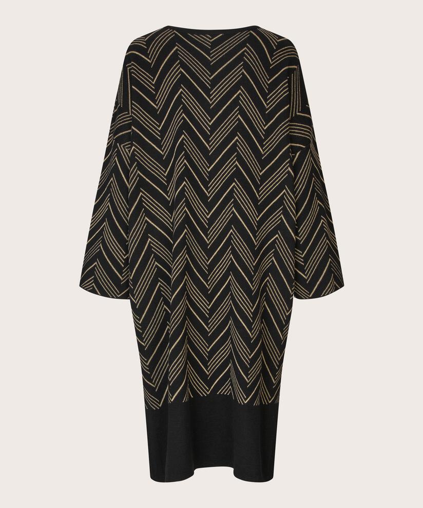 robe en maille fine avec fil pailleté et fente latérale, Black