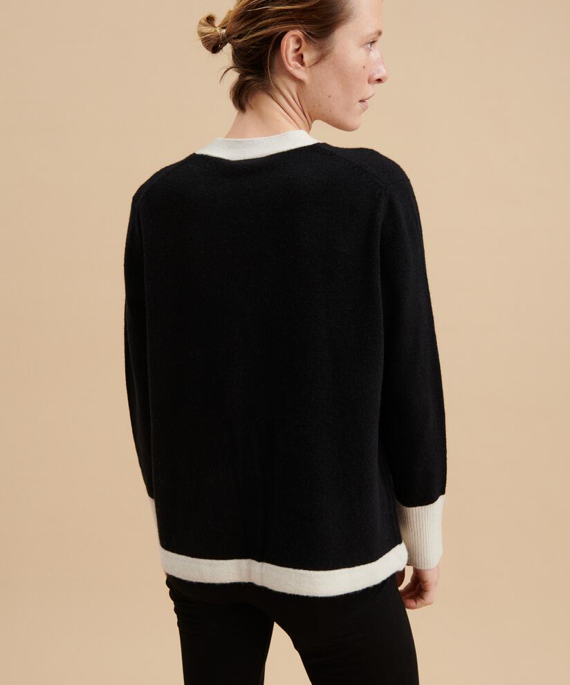 cardigan touche cachemire, Black