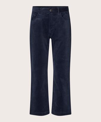 pantalon court en velours côtelé avec ceinture fixe, Navy Blazer