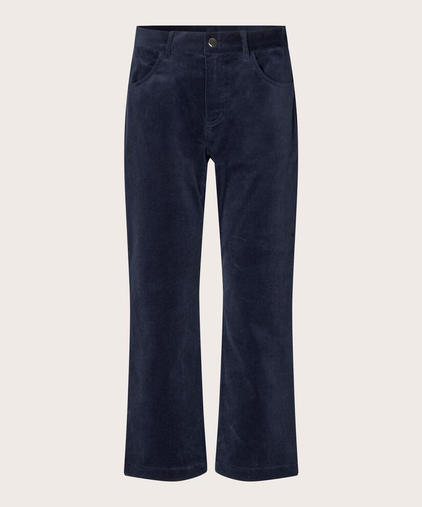 pantalon court en velours côtelé avec ceinture fixe, Navy Blazer