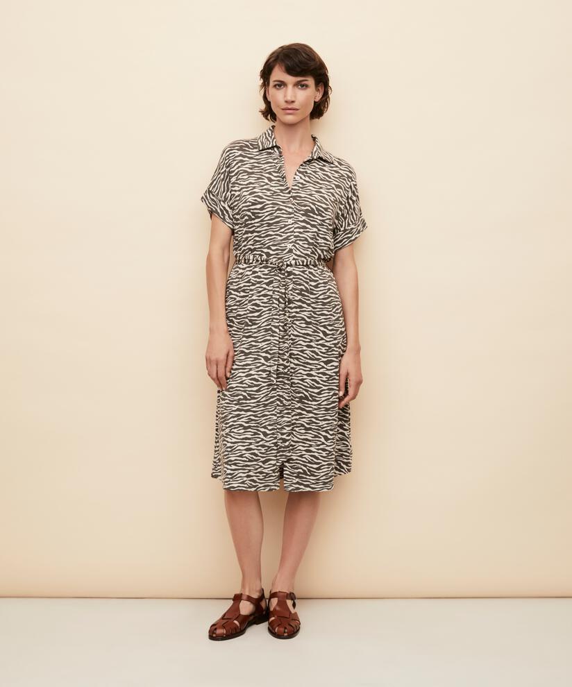 robe chemise en jersey avec lien amovible, Raven
