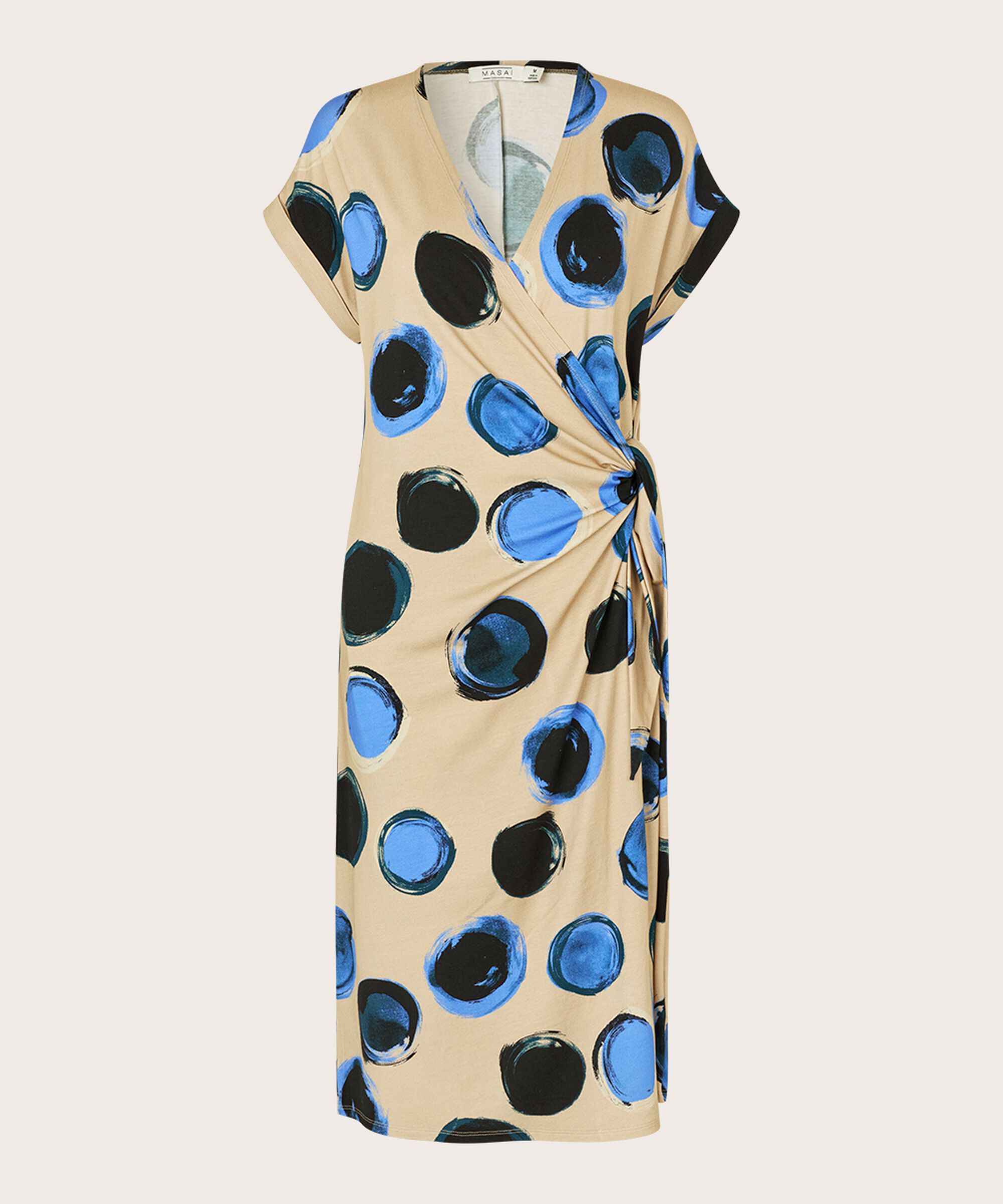 robe en jersey imprimé à effet portefeuille, Ultramarine