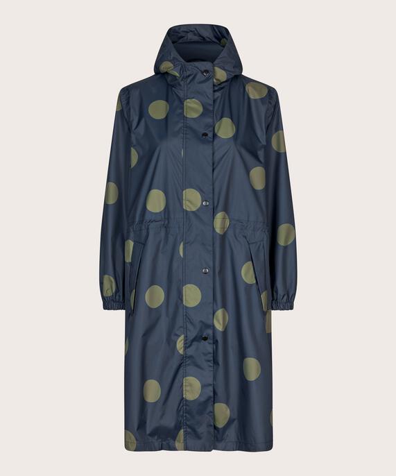 veste de pluie à pois avec capuche et poches, Mood Indigo