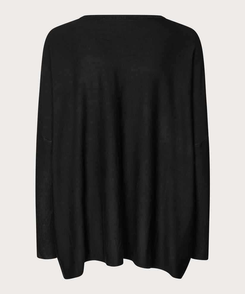 pull en maille douce avec motif strass, Black