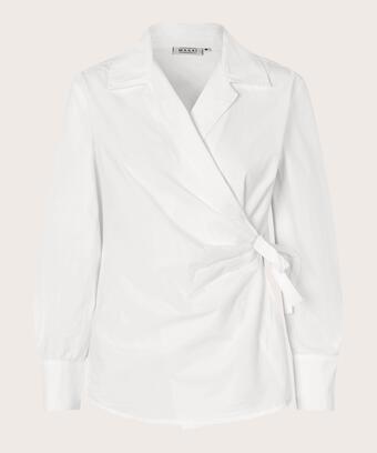 chemise cache-cœur en popeline de coton, White