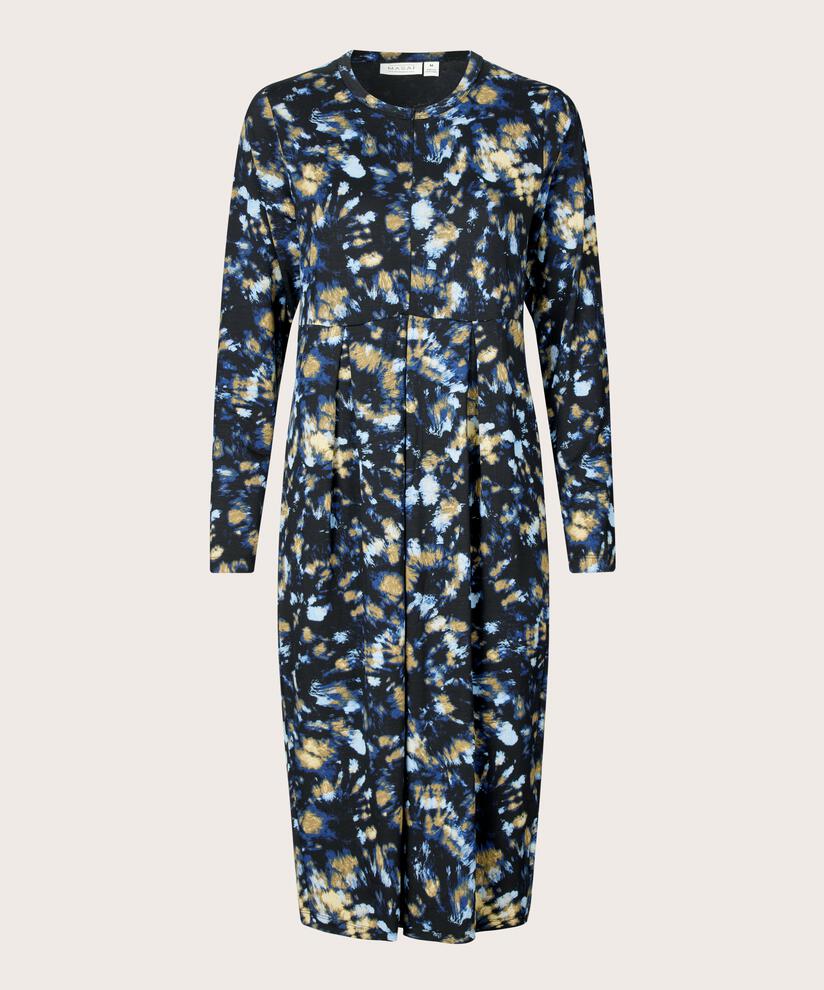 robe tulipe à motifs avec zip au cou, Dull Gold