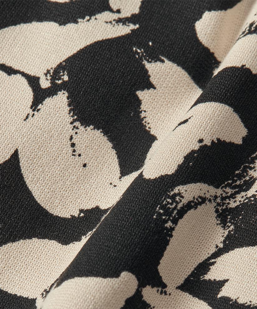 pantalon imprimé en jersey épais avec taille élastiquée, Black