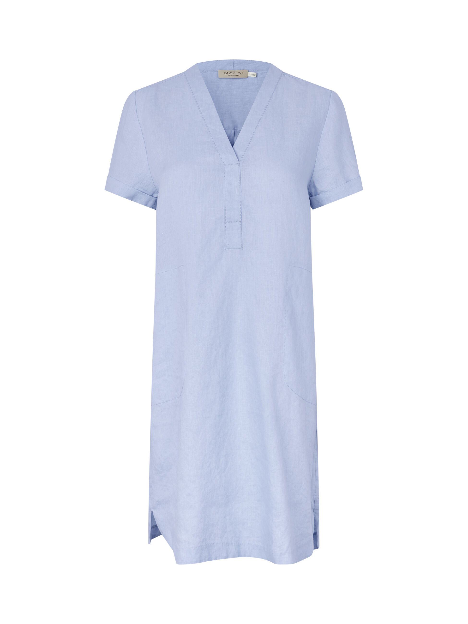 robe en lin avec col en V et poches fendues, Skyway