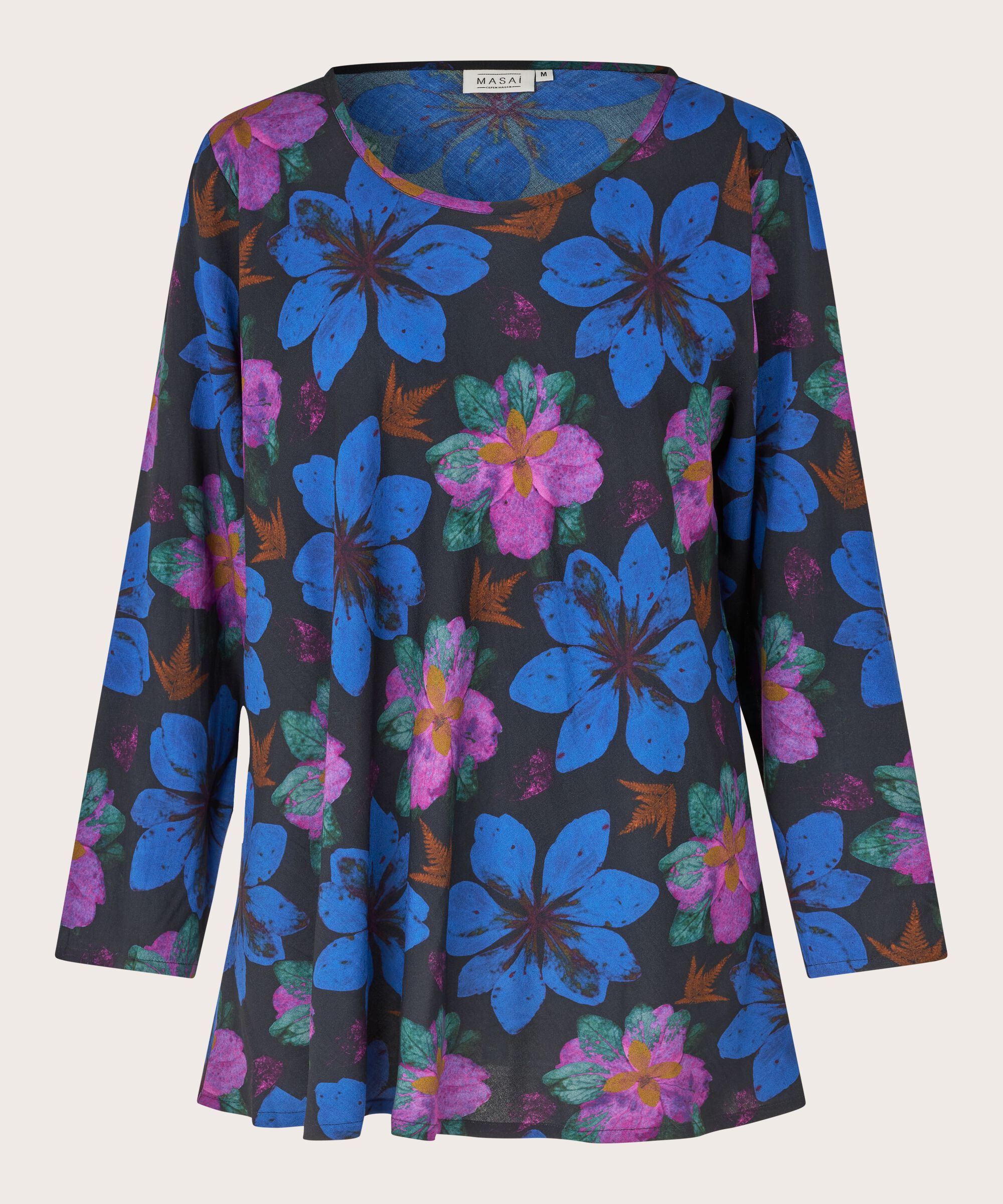 Blouse en viscose à col rond, Wild Aster