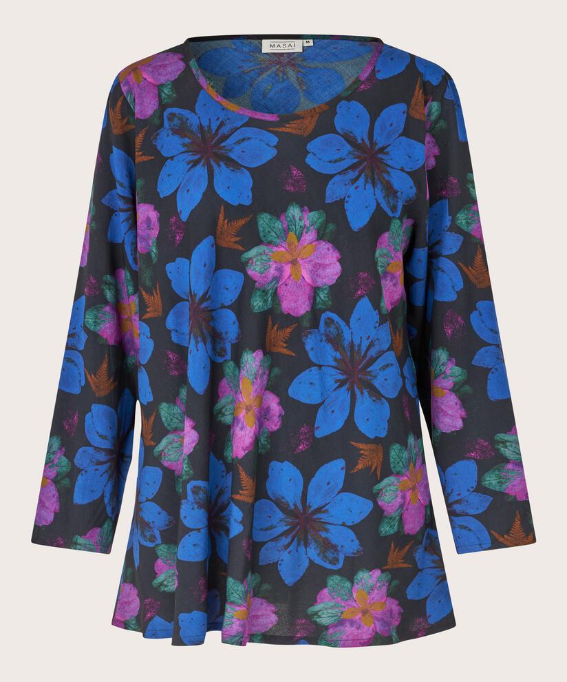 Blouse en viscose à col rond, Wild Aster
