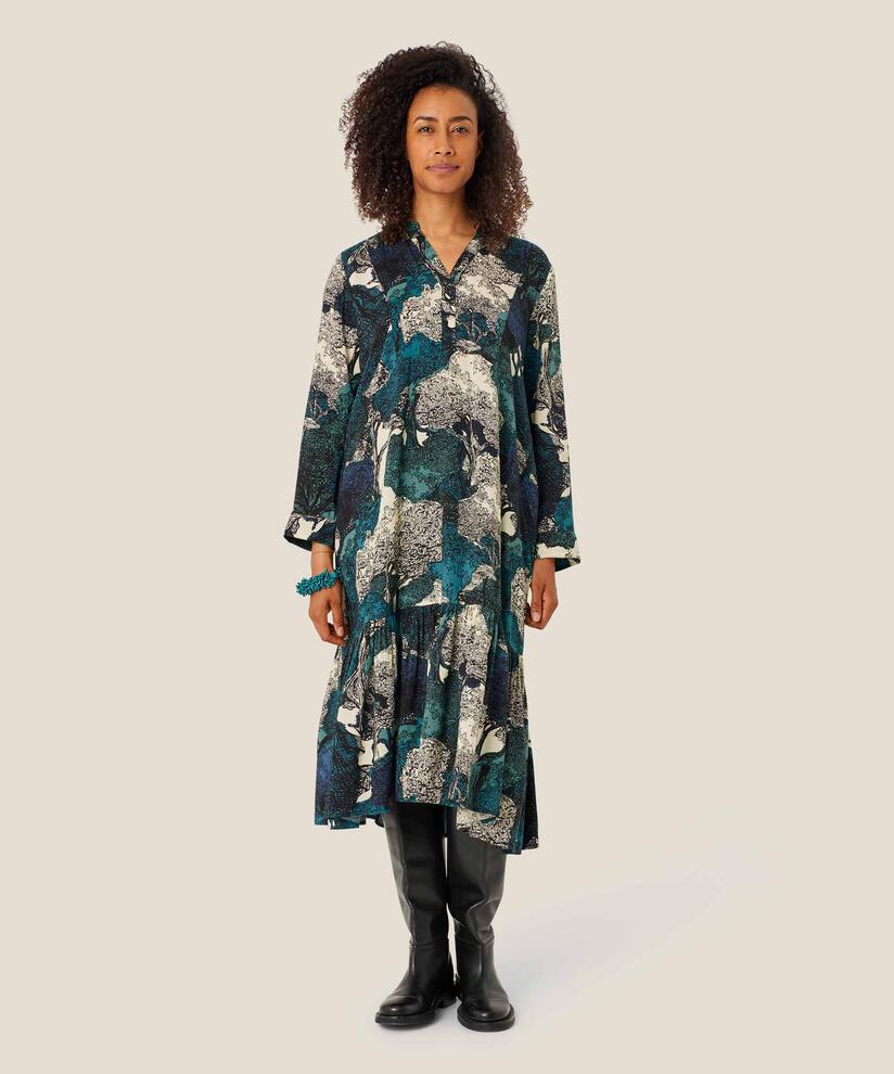 robe en viscose à manches longues et poches fendues, Celestial