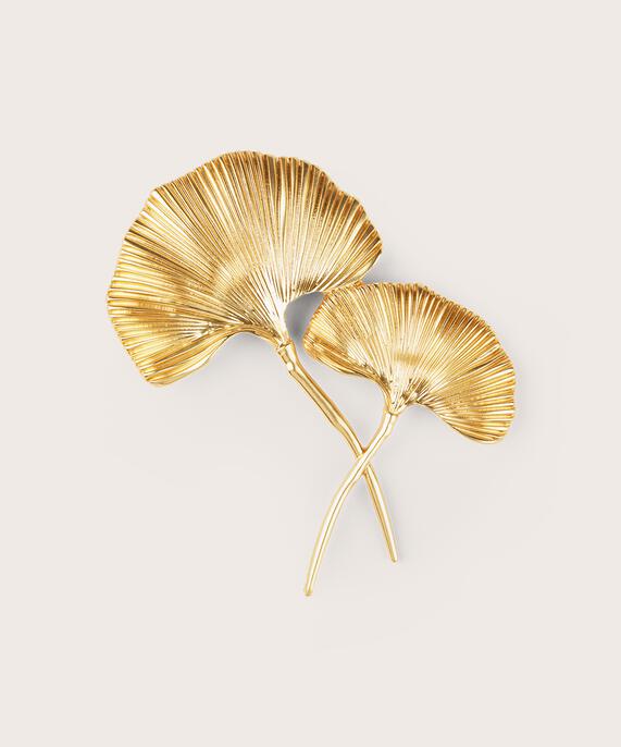 broche avec motif de feuilles, Gold