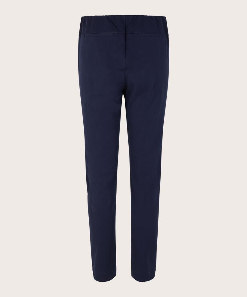 pantalon près du corps en coton stretch et taille élastique, Navy