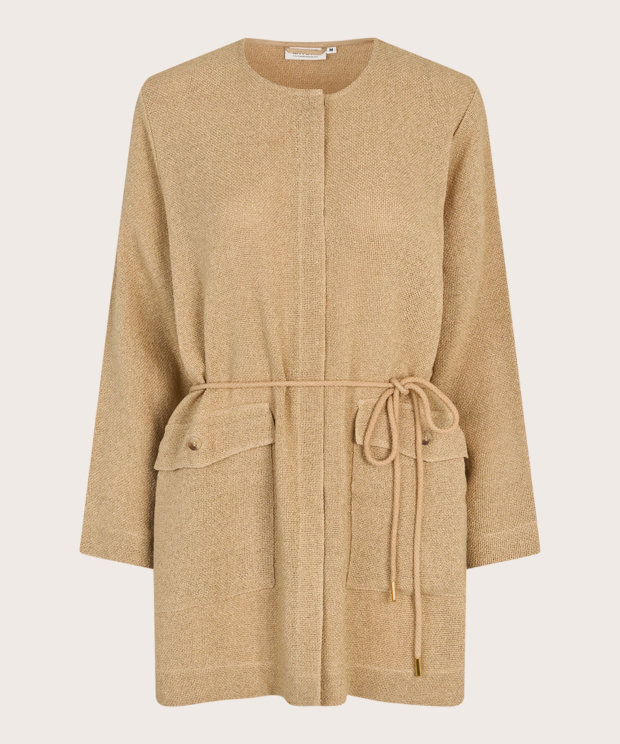 veste bouclée avec liens à la taille, Safari