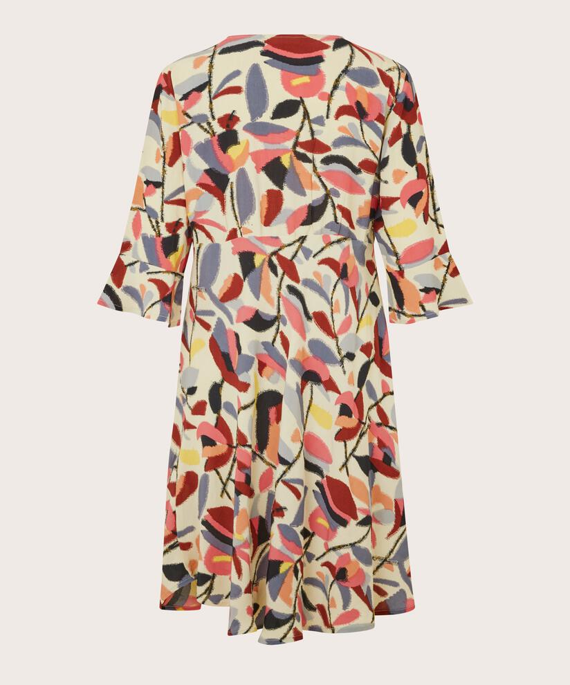 robe en viscose à manches trompette, Calypso Coral
