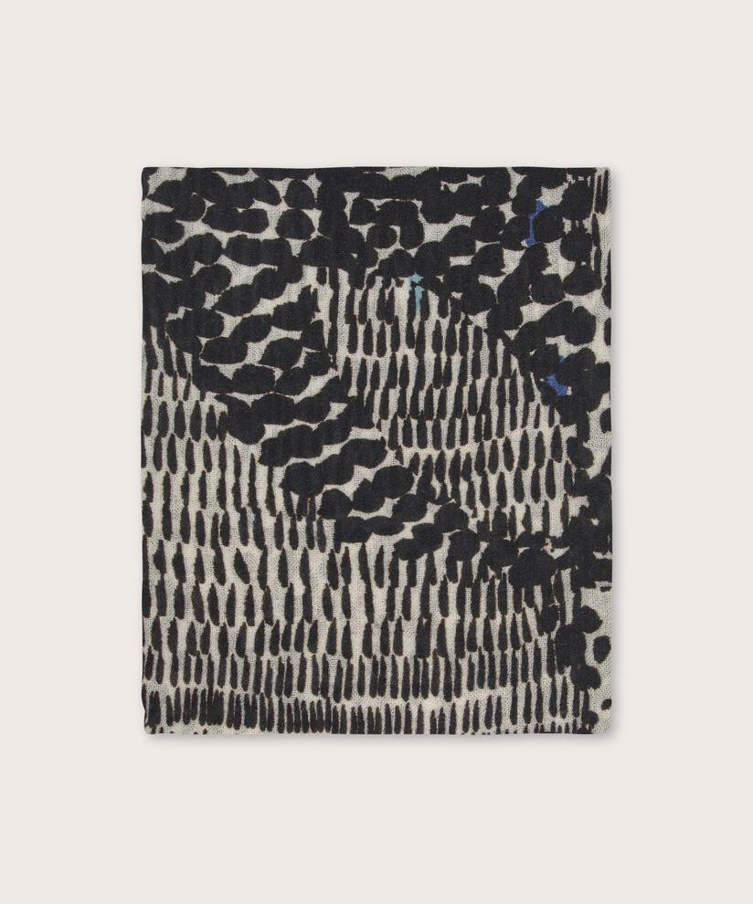 écharpe à motifs en pure laine, Black