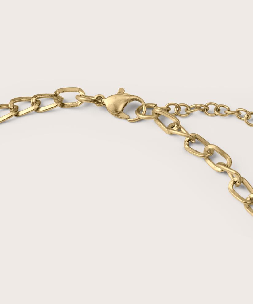 collier à longueur réglable et anneaux dorés, Gold
