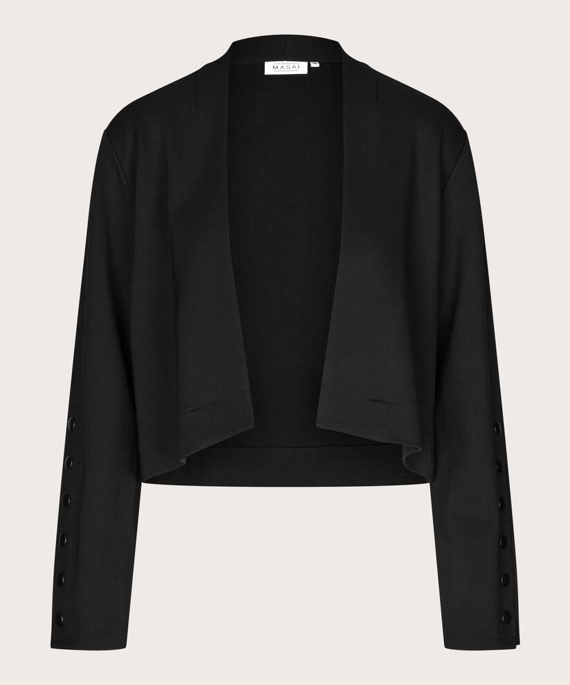 veste courte en jersey avec bouton sur la manche, Black