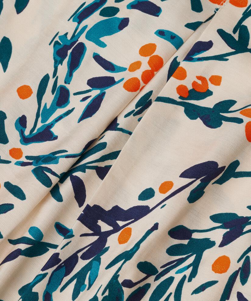 robe en viscose avec col v et smock sur les manches, Russ Orange