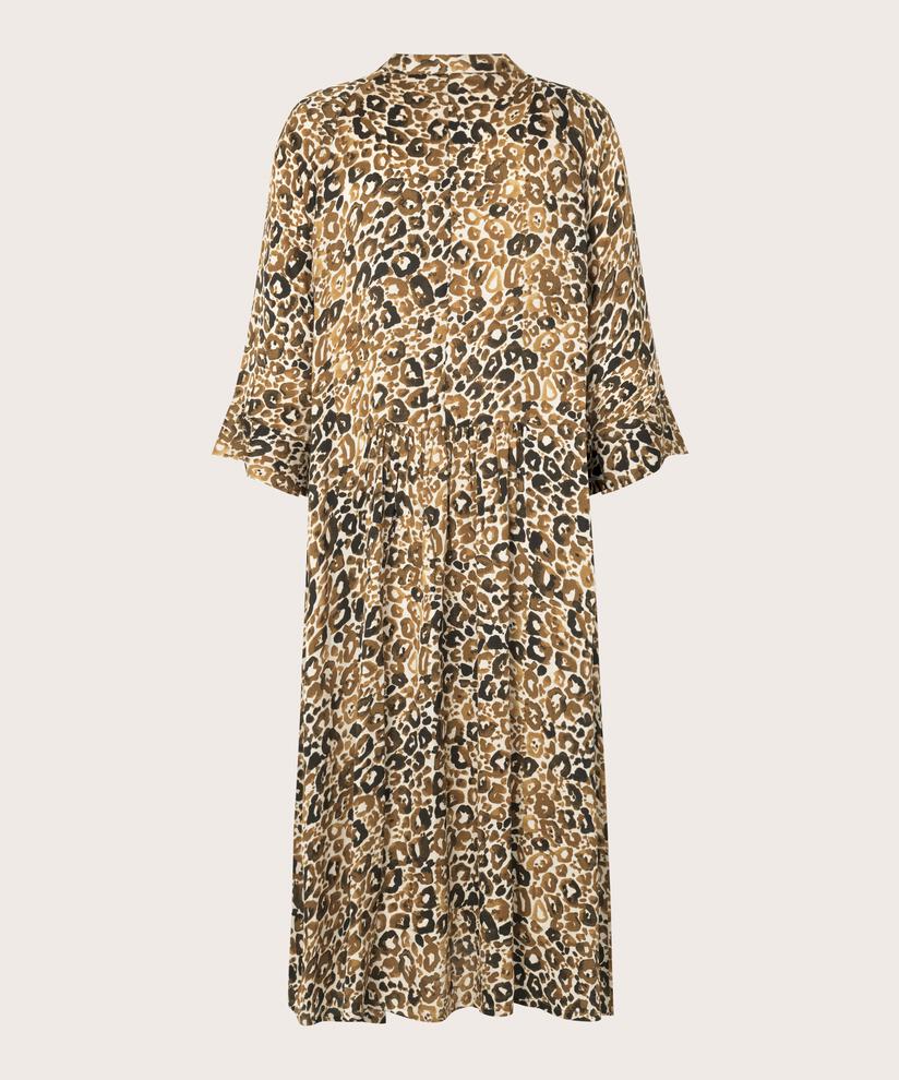 ROBE EN VISCOSE MANCHES TROIS-QUARTS, Plantation