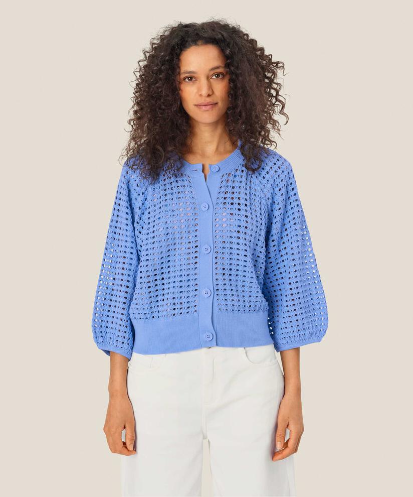 cardigan à trous avec manches 3/4, Della Blue