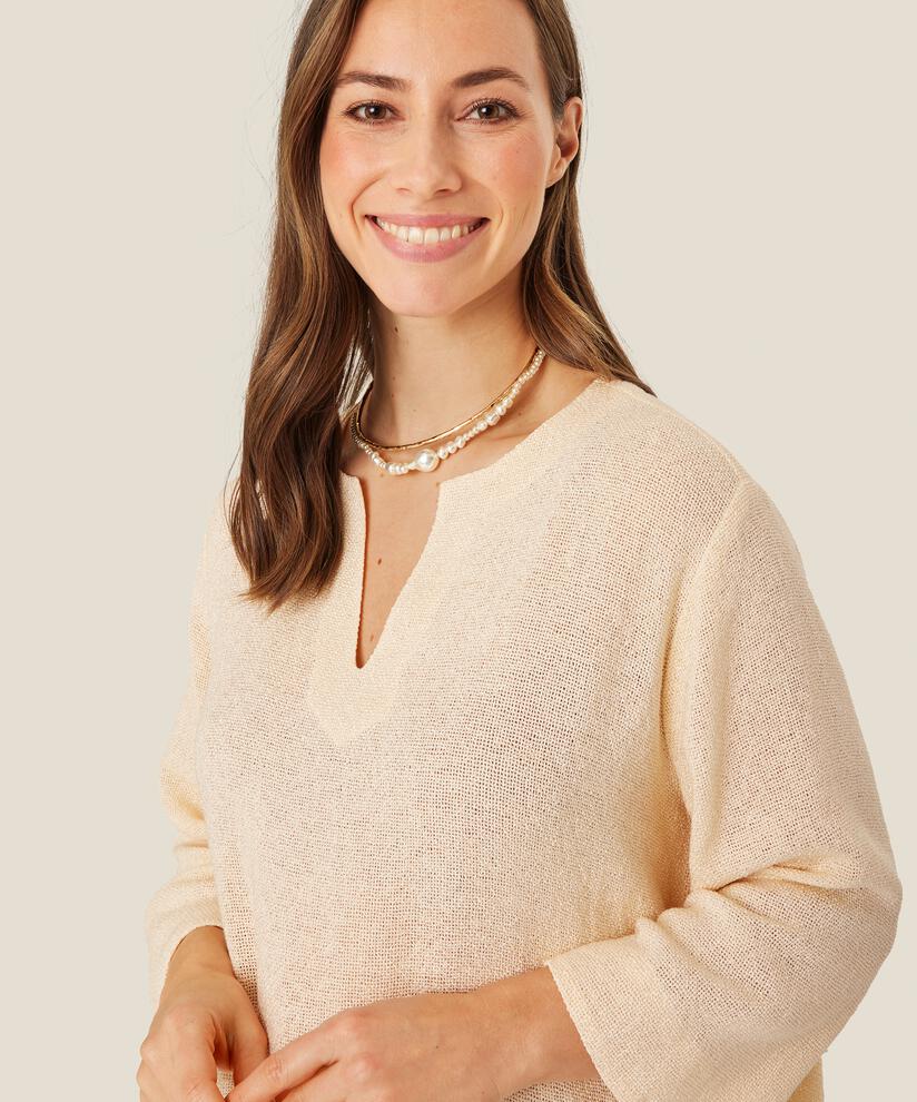 tunique en boucle avec fente latérale, Whitecap