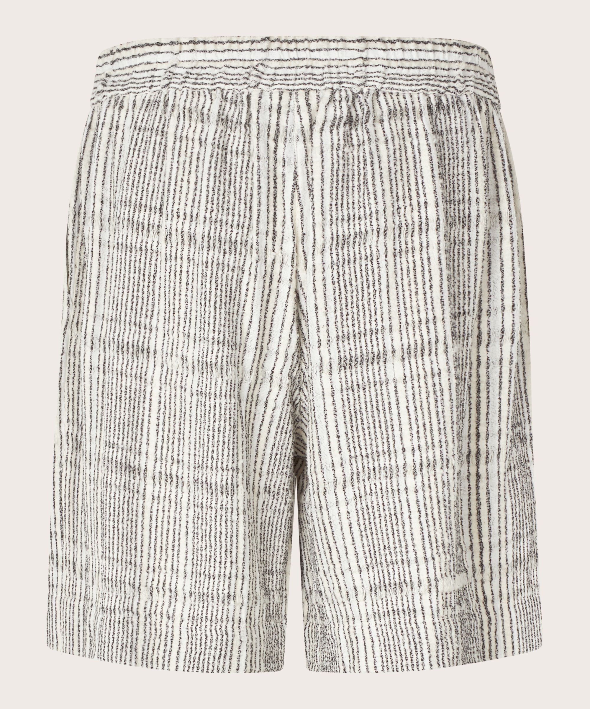 Short en coton mélangé à carreaux avec taille élastique, Fog