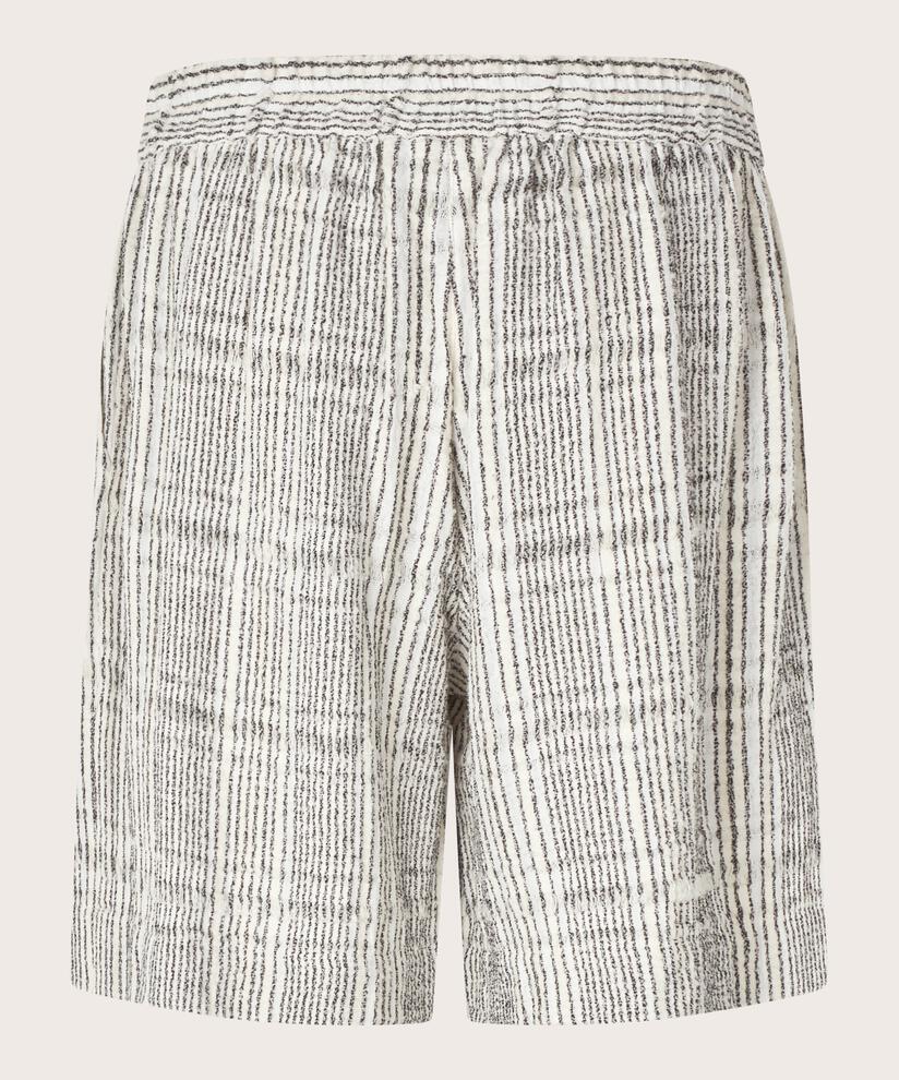Short en coton mélangé à carreaux avec taille élastique, Fog